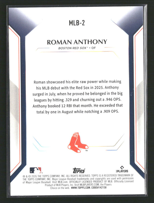 2026 Topps #MLB-2 Roman Anthony Topps Collector Kit