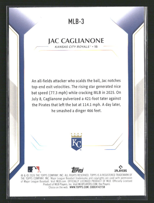 2026 Topps #MLB-3 Jac Caglianone Topps Collector Kit Wave