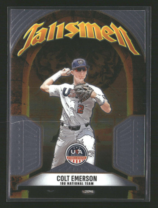 2026 Panini Stars & Stripes Prizm USA Baseball #8 Colt Emerson Talisman