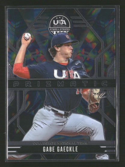 2026 Panini Stars & Stripes Prizm USA Baseball #4 Gabe Gaeckle Prizmatic