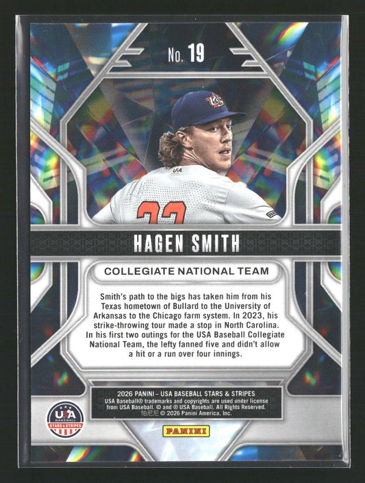 2026 Panini Stars & Stripes Prizm USA Baseball #19 Hagen Smith Prizmatic