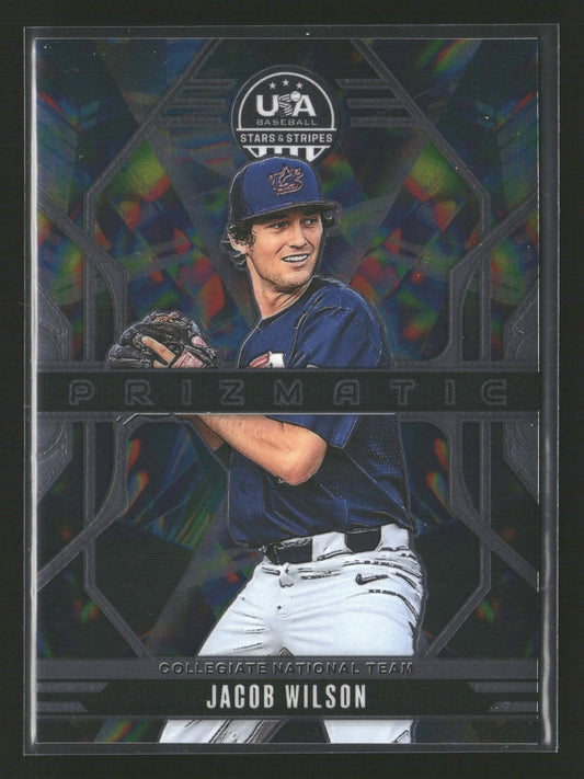 2026 Panini Stars & Stripes Prizm USA Baseball #18 Jacob Wilson Prizmatic