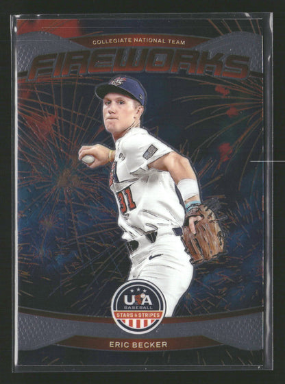 2026 Panini Stars & Stripes Prizm USA Baseball #3 Eric Becker Fireworks
