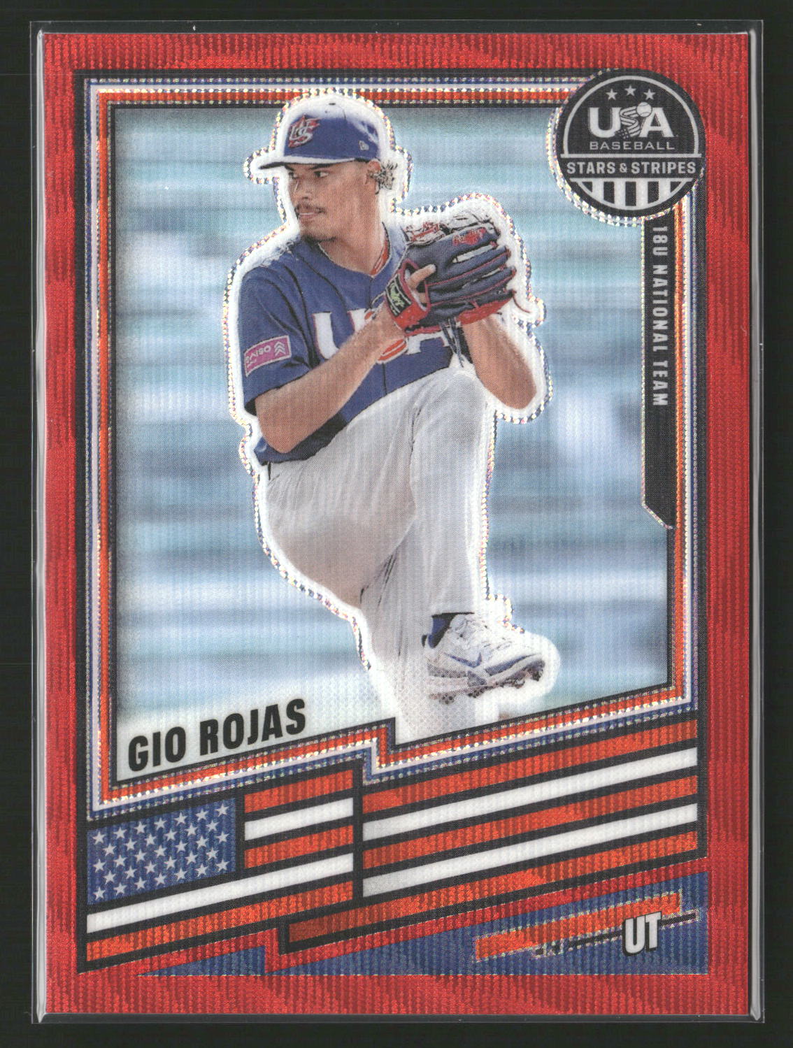 2026 Panini Stars & Stripes Prizm USA Baseball - Ruby Wave #119 Gio Rojas
