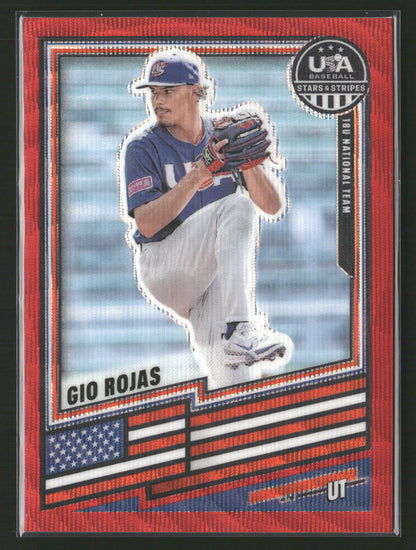 2026 Panini Stars & Stripes Prizm USA Baseball - Ruby Wave #119 Gio Rojas