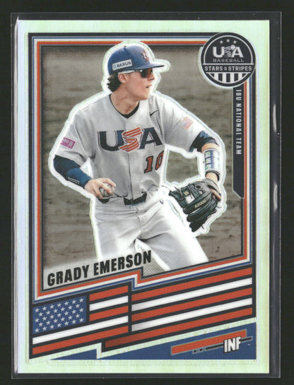 2026 Panini Stars & Stripes Prizm USA Baseball #141 Grady Emerson