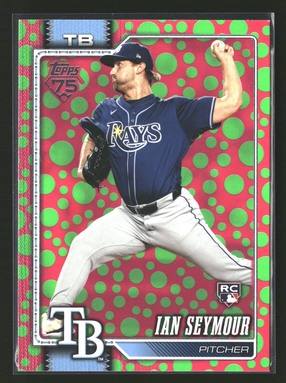 2026 Topps #165 Ian Seymour Holiday Polka Dots Green / Pink